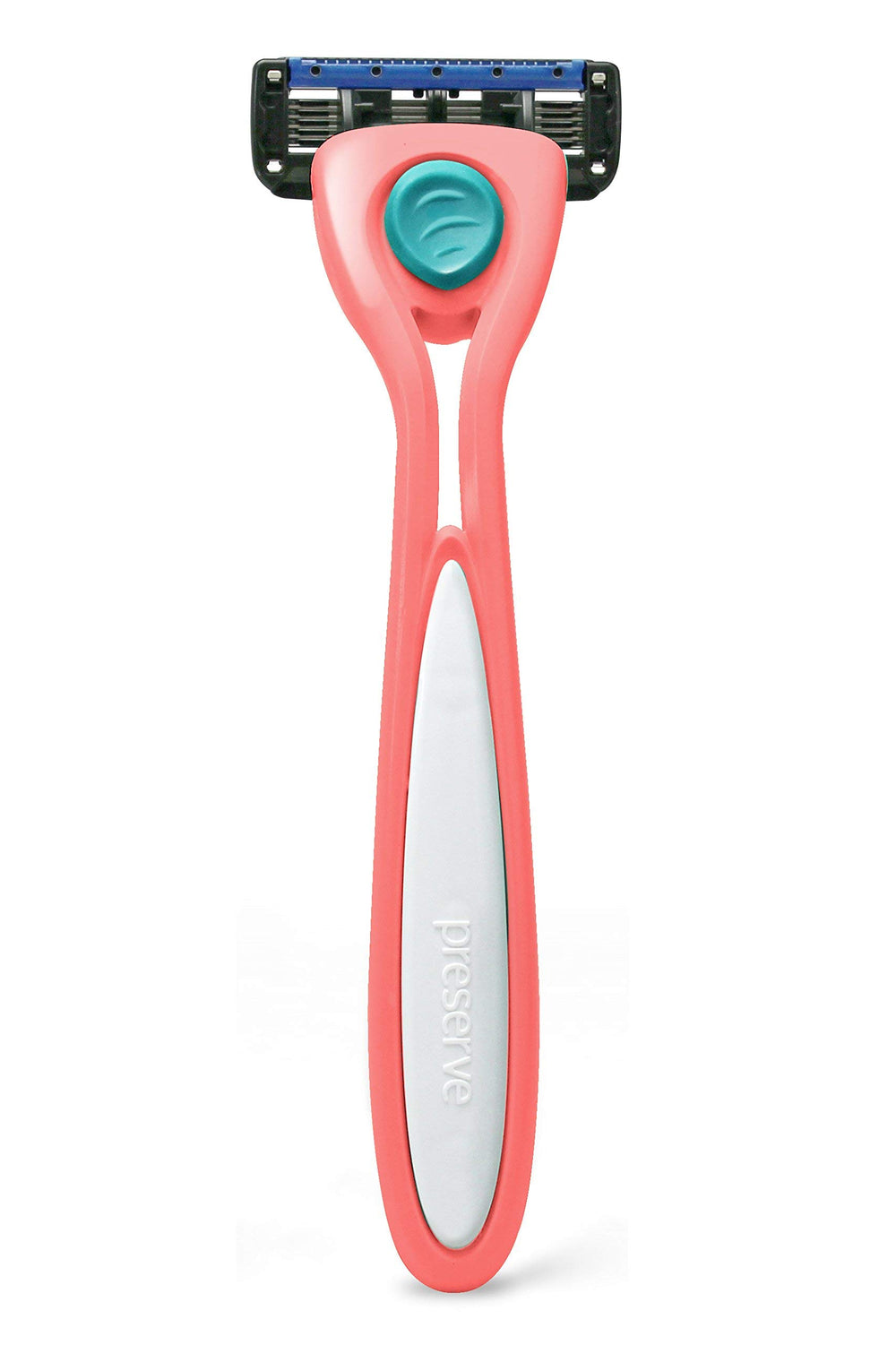 Shave 5 Five Blade Refillable Razor, Made from Recycled Materials, Coral Pink