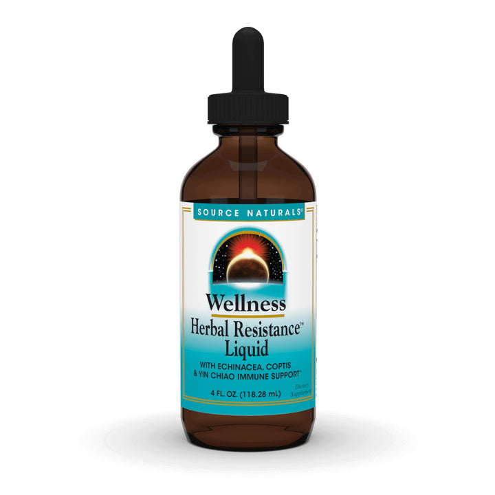 Wellness Herbal Resistance Liquid Immune Defense Supplement and Immunity Booster with Echinacea, Elderberry and Yin Chiao - 4 Fluid Oz