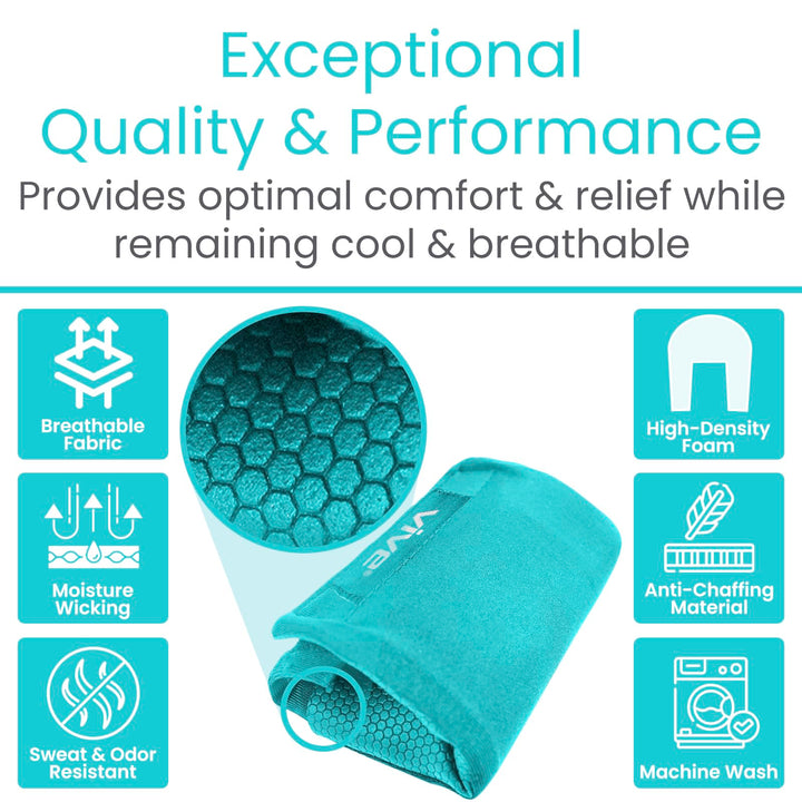 Walker Handle Cushions - Padded Hand Covers - Soft Padding Medical Accessories for Folding Rolling Wheelchair, Rollator Handle, Senior, Elderly Grippers - Foam Crutch Pads Grips - Mobility Aid (Teal)