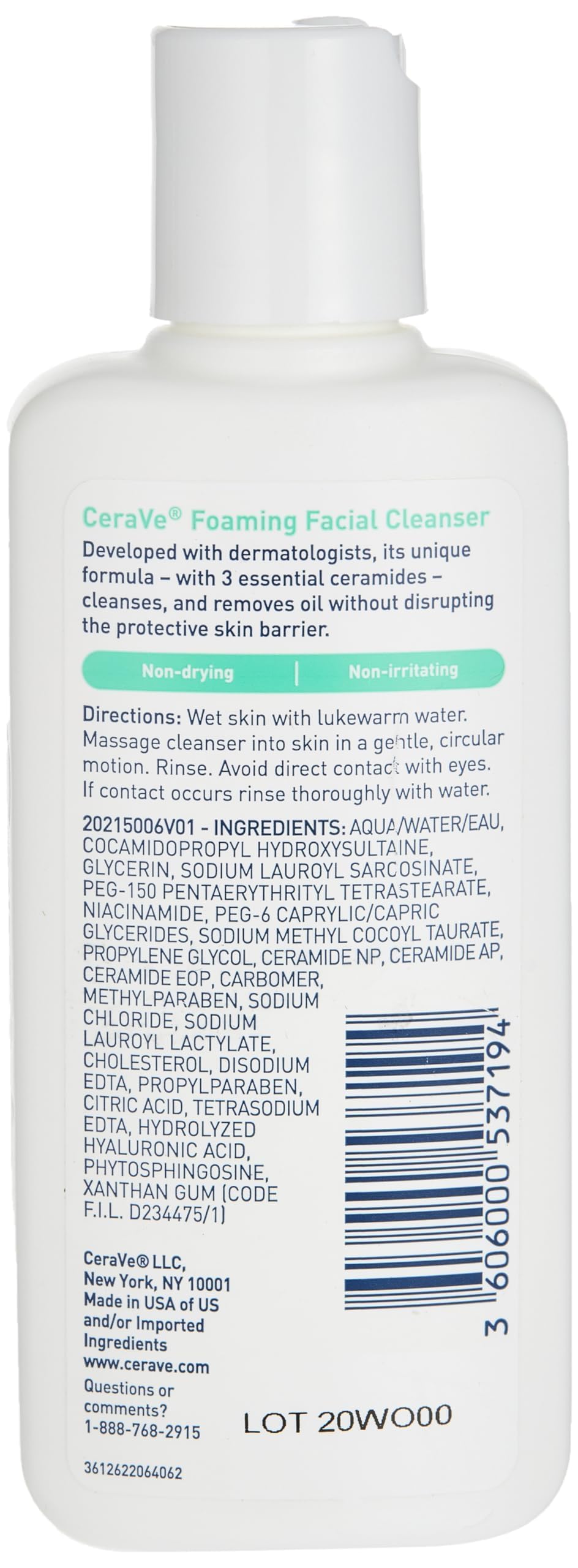 Foaming Facial Cleanser | 3 Fl. Oz Travel Size | Daily Face Wash for Oily Skin | Fragrance Free