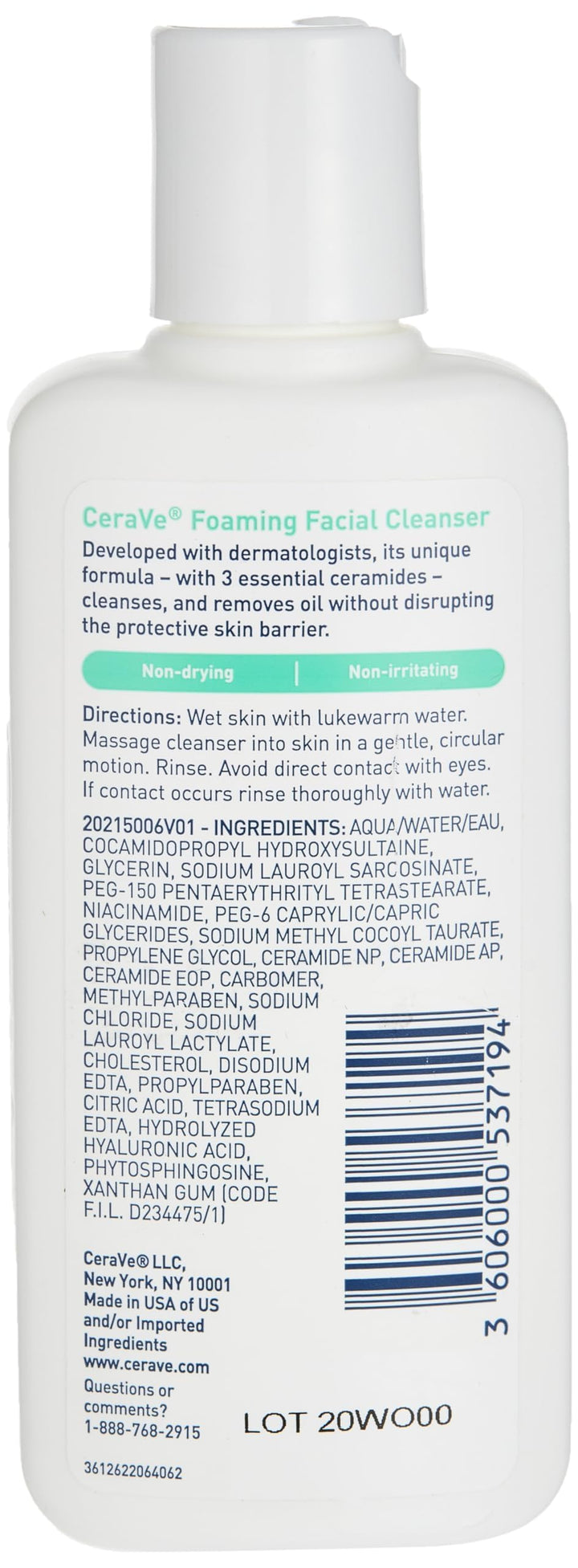 Foaming Facial Cleanser | 3 Fl. Oz Travel Size | Daily Face Wash for Oily Skin | Fragrance Free