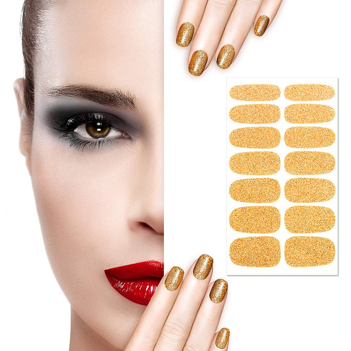 20 Sheets Glitter Solid Color Nail Polish Strips Full Nail Wraps Self Adhesive Nail Art Stickers Nail Stickers for Women Nail Art Accessories with 1pc Nail File