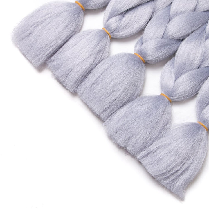 Ombre Braiding Hair 24inch Jumbo Braids High Temperature Fiber Synthetic Hair Extension 5pcs/Lot 100g/pc for Twist Braiding Hair (24inch(Pack of 5), Black- Grey)