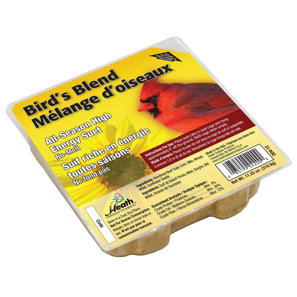 DD4-12 Heath Bird Suet, Yellow, 11.25 Ounce (Pack of 12)