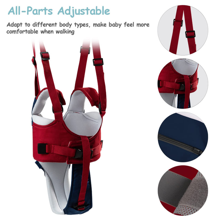 Baby Walking Harness Handheld Baby Walker Assistant Belt Adjustable Toddler Infant Safety Harnesses Standing Up Walking Learning Helper with Detachable Crotch for 9-24 Month (DarkBlue Owl)
