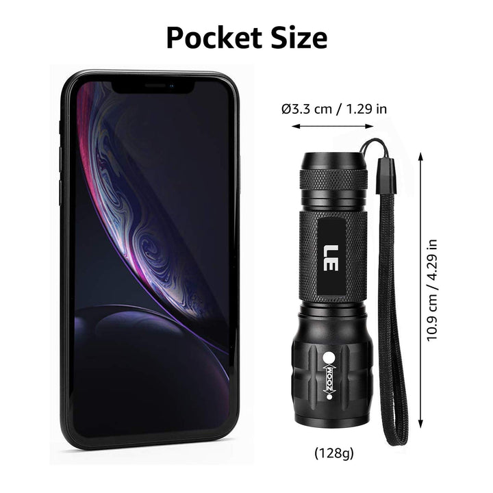 LED Flashlights High Lumens, Small Flashlight, Waterproof, Adjustable Focus Flash Light for Outdoor, Emergency, AAA Batteries Included, Tactical & Camping Accessories