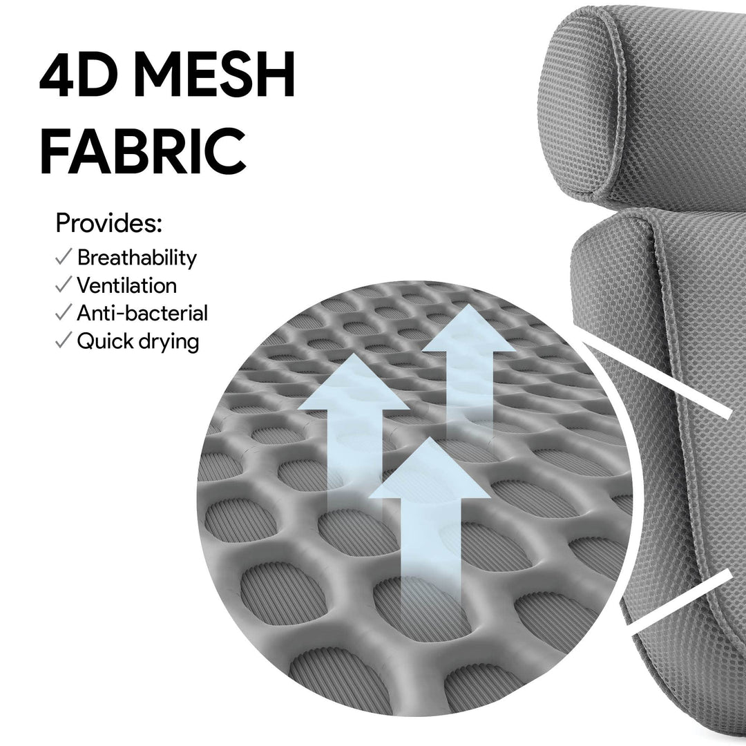 Comfort Bath Pillow for Tub, Bath Pillow for Neck Back Support with Strong Suction Cups & Hook, Soft Bath Pillow for Luxury Bath, Hot Tub Bathtub Pillow Made with Soft Mesh, Great Gift for Wife