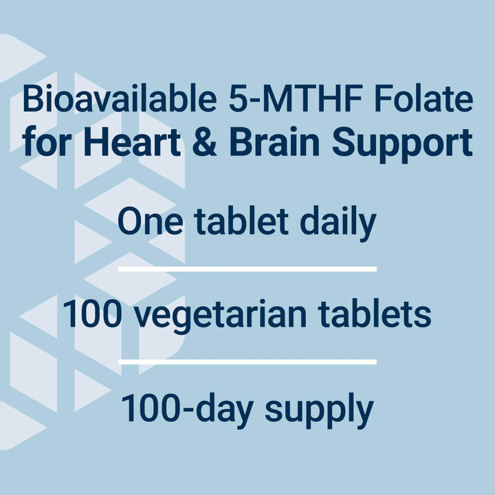 Optimized Folate – L-methylfolate – Heart & Brain Support, Healthy Homocysteine Levels – Non-GMO, Gluten-Free, Vegetarian – 1700 mcg DFE, 100 Vegetarian Tablets