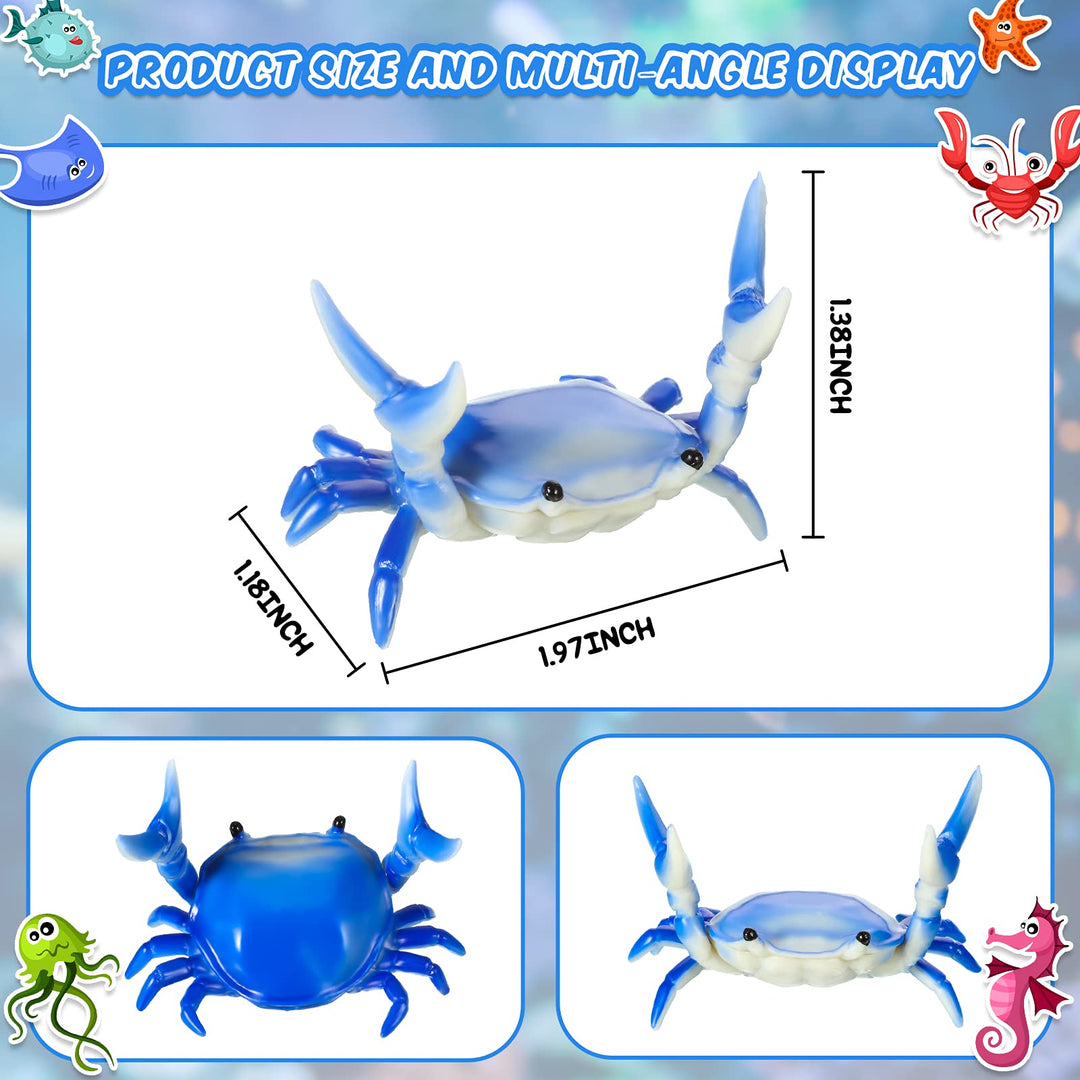 2 Pieces Japanese Creative Cute Crab Pen Holder for Desk Weightlifting Crab Pen Holder Creative Present Stand Storage Stationery Desktop Decoration Ornament, Blue and Green