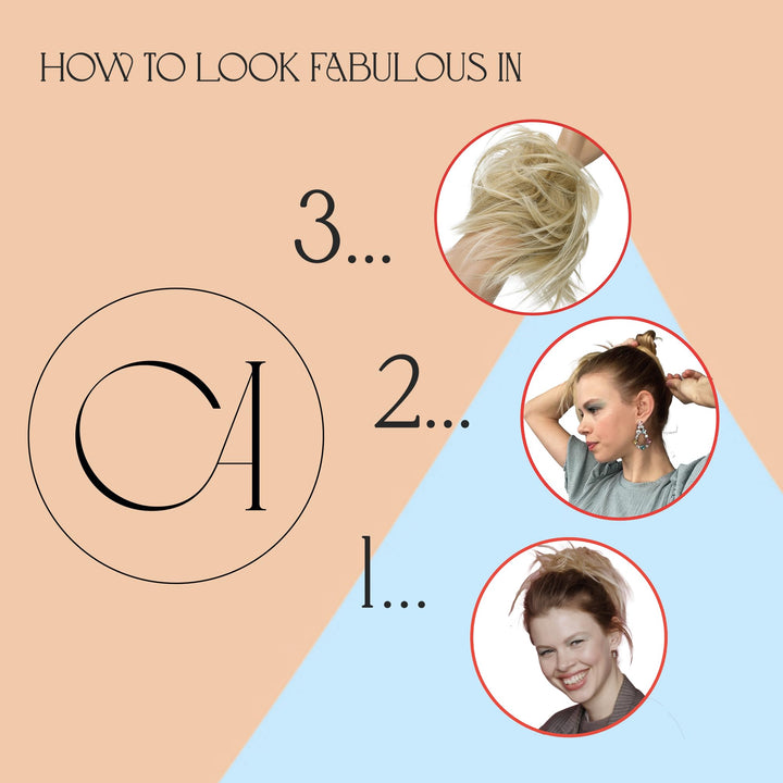 Brown # 4A G2C : PRETTYSHOP Scrunchy Scrunchie Bun Up Do Hair Piece Hair Ribbon Ponytail Extensions Wavy Messy Brown # 4A G2C