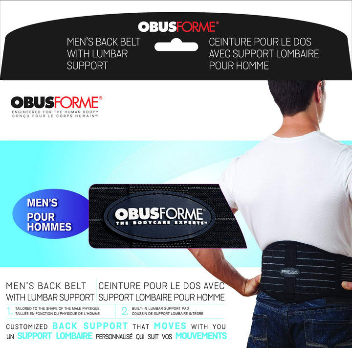 Men's Lightweight Back Support Belt with Lumbar Pad (Large/Extra Large)