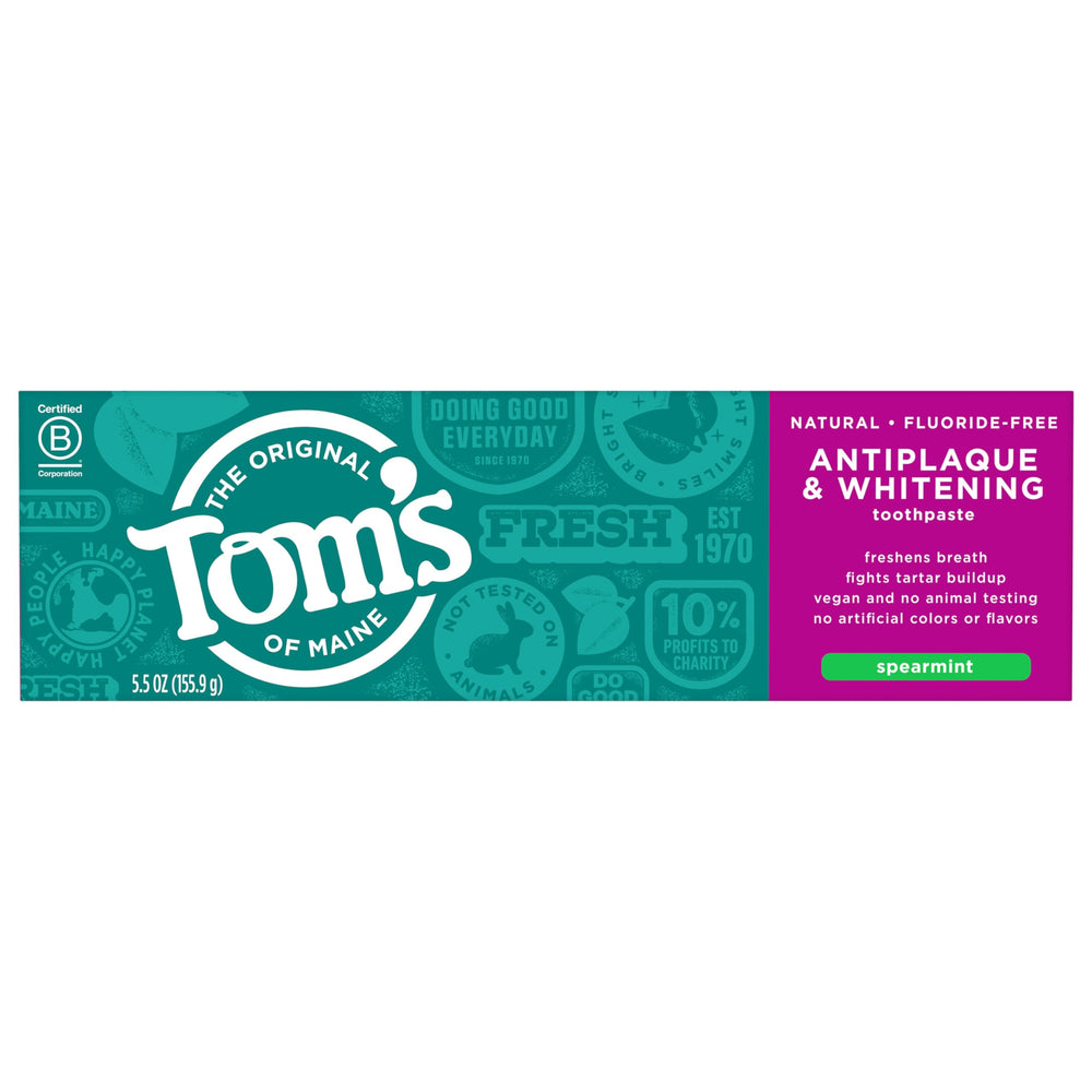 Fluoride-Free Antiplaque & Whitening Natural Toothpaste, 5.5 Ounce (Pack of 2) - Packaging May Vary