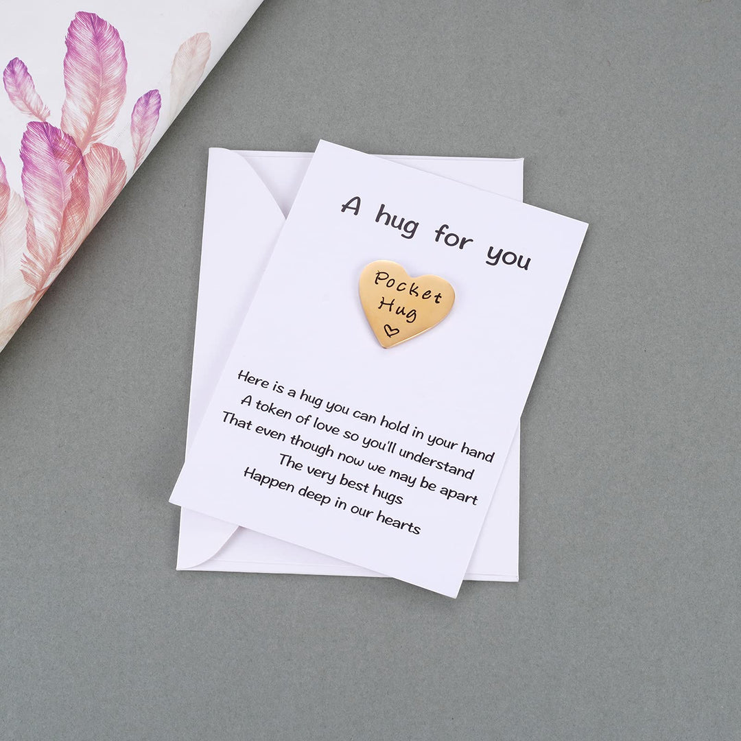 Cute Little Heart Pocket Hug Token & Gift Card - Isolation NHS Social Distancing Thinking of You Love Gift For Family and Friends
