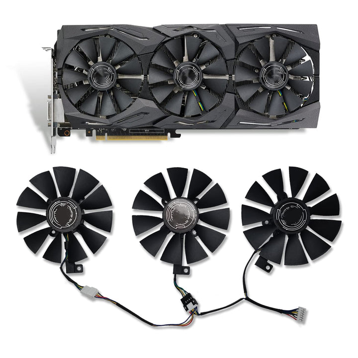 87MM FDC10U12S9-C FDC10H12S9-C T129215SU Video Card Fan Replacement for ASUS GTX 980 Ti R9 390X 390 GTX 1060 1070 1080 Ti RX 480 RX480 Graphics Card Cooling Fan (Fan-ABC)