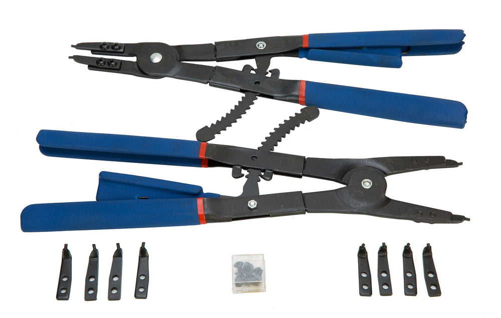 16 Inches Heavy Duty Snap-Ring Pliers External and Internal Pliers, Straight, 45°, 90° Tips