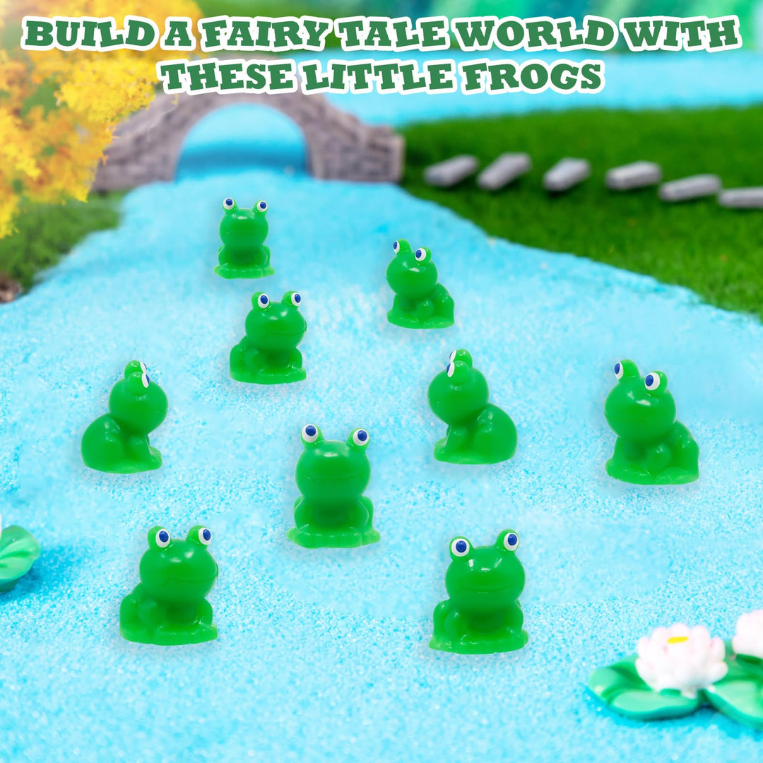 20 Pcs Resin Mini Frogs Green Frog Miniature Figurines Animals Model Fairy Garden Miniature Moss Landscape DIY Terrarium Crafts Ornament Accessories for Home Décor