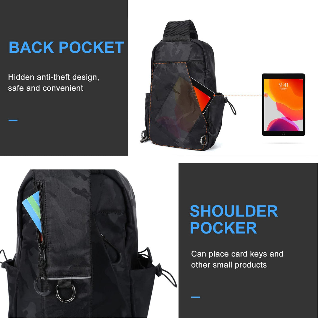 Men's Daypack Backpacks, Black, L