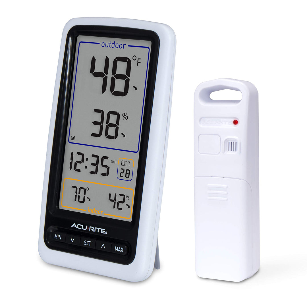 01136M Wireless Thermometer with Indoor/Outdoor Temperature and Humidity, White