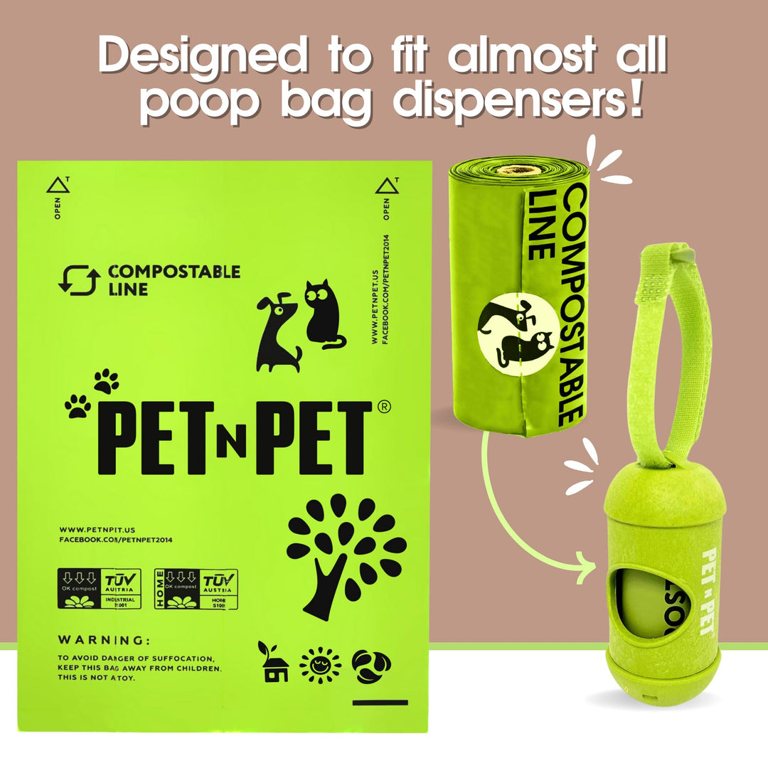 Pet N Pet Poop Bags For Dogs, 240 Counts Plant Based Dog Poop Bags Rolls, Thick Doggie Poo Bag, 100% Leak-proof, Easy to Use Pet Waste Bag