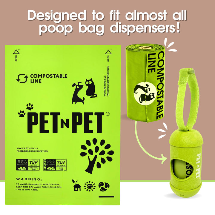 Pet N Pet Poop Bags For Dogs, 240 Counts Plant Based Dog Poop Bags Rolls, Thick Doggie Poo Bag, 100% Leak-proof, Easy to Use Pet Waste Bag