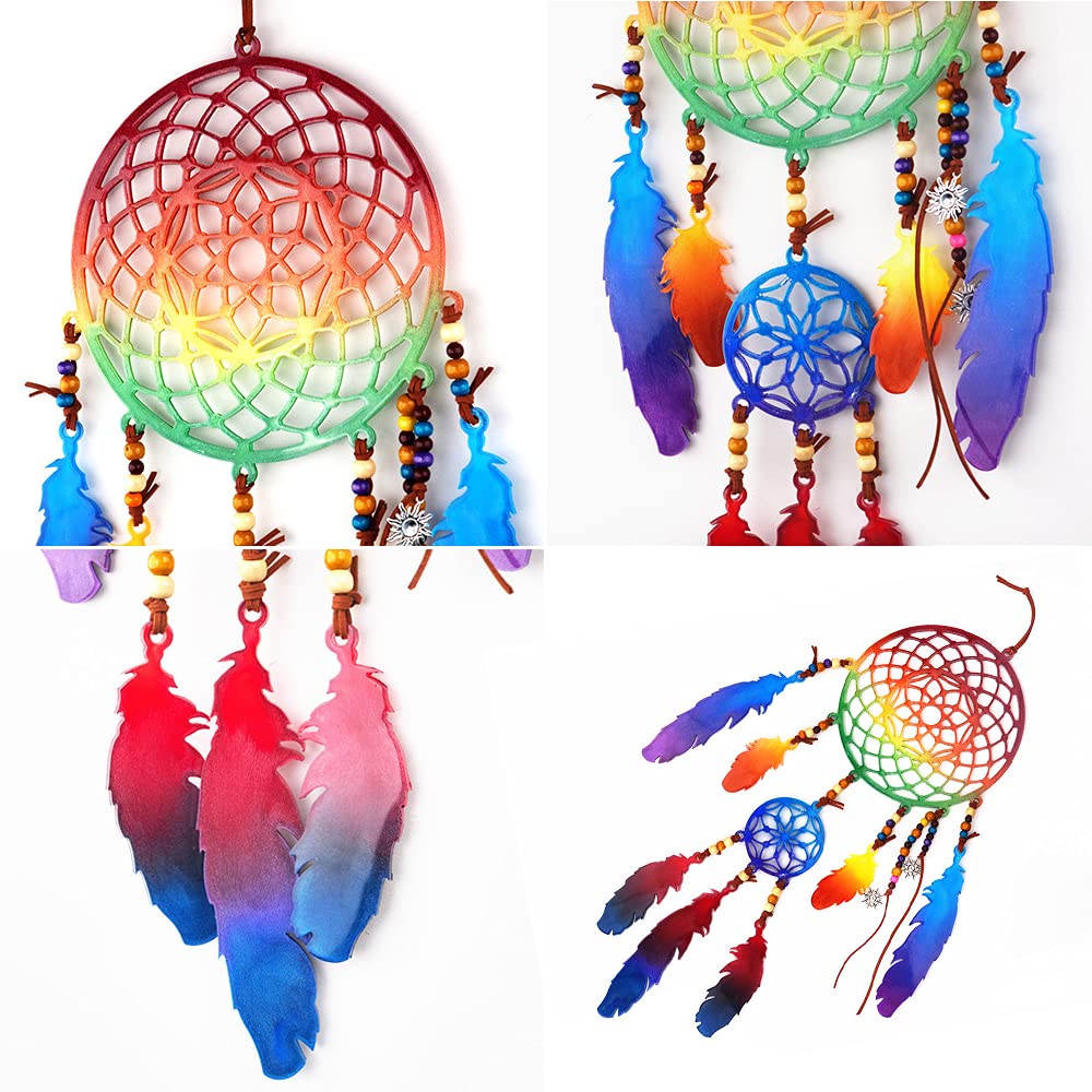 Large Dream Catcher Resin Mold, Dreamcatcher Silicone Mold for Epoxy Resin, Wall Hanging Feather Pendant Keychain Kit Ornament Making Mould, Resin Accessory Craft Home Decoration