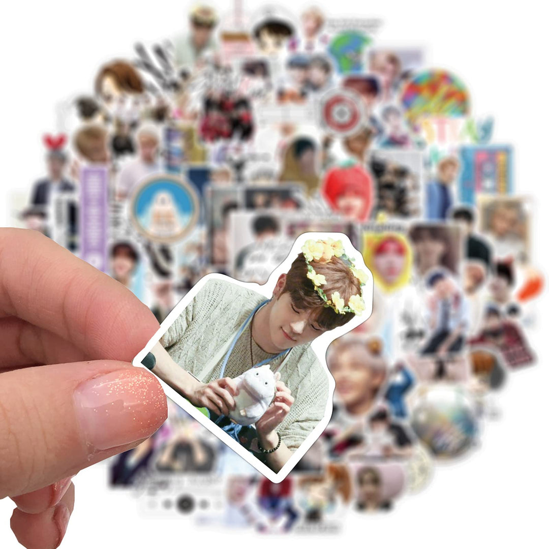 Stray Kids Cute Kpop Stickers Waterproof 100pcs, Korean Singer Stickers for Teens Laptop Luggage Travel Case Phone Water Bottles Car Scrapbook Bike Guitar Bumper