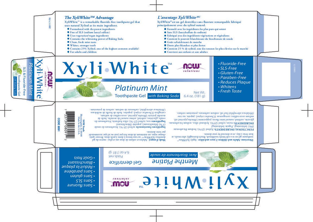 Now Foods Xyliwhite, Baking Soda Toothpaste, Platinum Mint, 6.4-Ounces Pack of 4