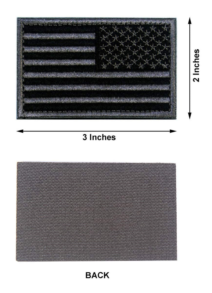 Tactical Patches of USA US American Flag Reverse, with Hook and Loop for Backpacks Caps Hats Jackets Pants, Military Army Uniform Emblems, Size 3x2 Inches