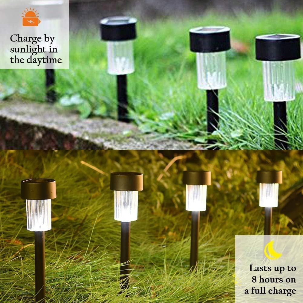12 Pack Solar Pathway Lights Solar Garden Lights Outdoor Solar Landscape Lights for Lawn, Patio, Yard, Walkway, Deck, Driveway and Garden