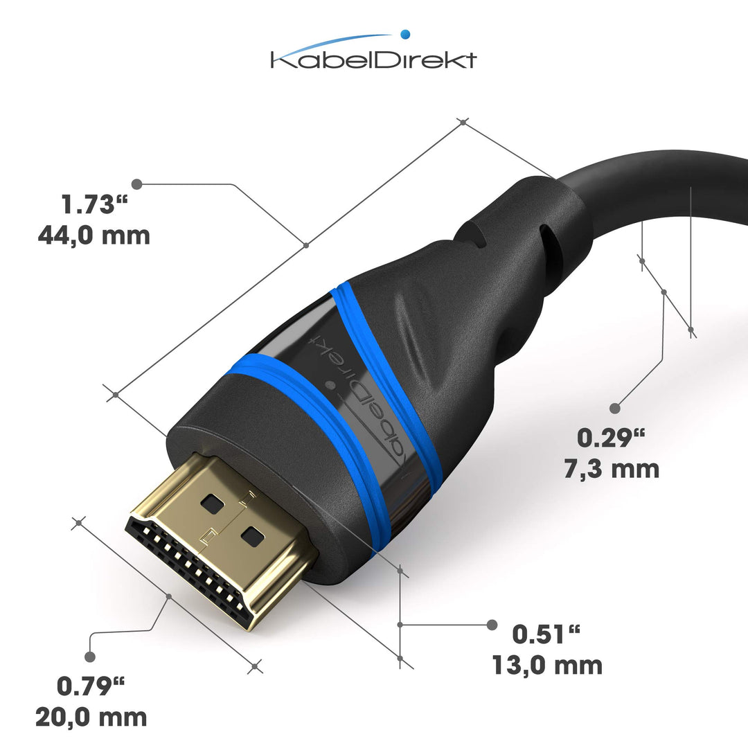 – 10K & 8K HDMI Cable, HDMI 2.1b – 3ft, Available in 1.5-15ft – Certified, Developed in Germany (Ultra High Speed HDMI 2.1 Cable, for PC and PS5/Xbox, Monitor or TV – Blue/Black)