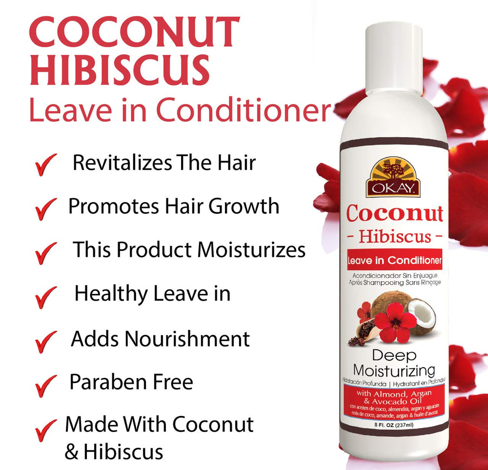 Coconut Leave In Conditioner Hibiscus 8 Ounce
