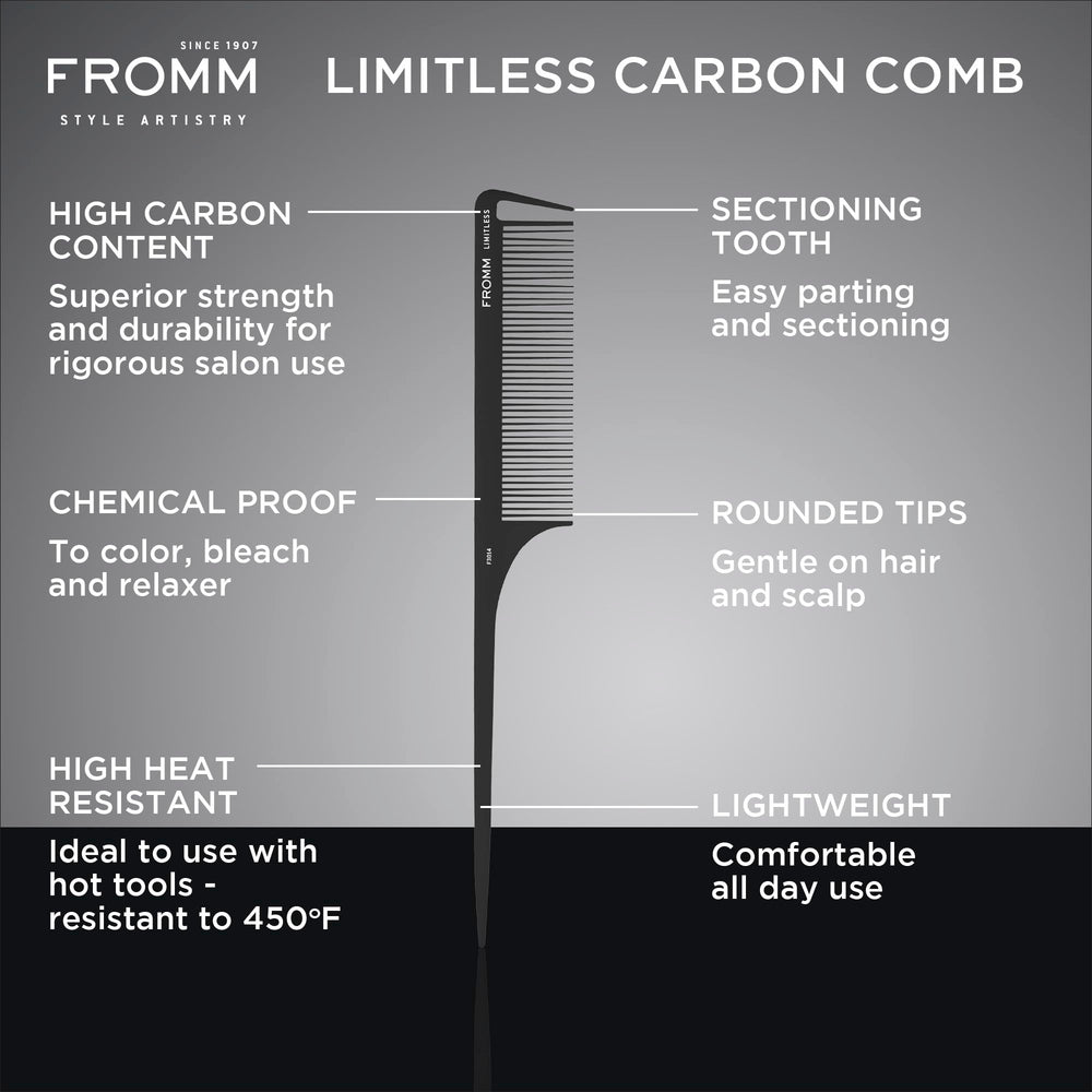 F3014 Limitless 9.25 Rat Tail Comb