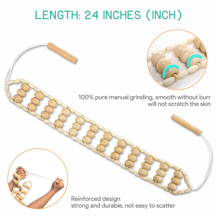 Wood Therapy Massage Tools -Wooden Massage Roller-Roller Rope Wooden Self Maderoterapia kit Used to Relieve Muscle Pain