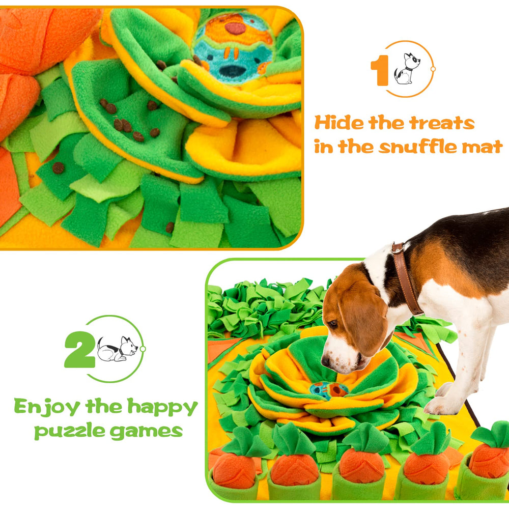 Pet Snuffle Mat for Dogs Sniff Mat Nosework Feeding Mat Slow Feeder Interactive Dog Puzzle Toys for Training and Stress Relief Encourages Natural Foraging Skills (31''x19'')