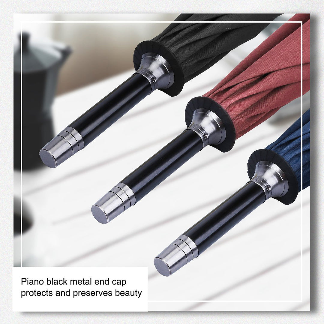 52/62inch Wooden J Handle Golf Umbrella Windproof Classic Stick Wedding Cane Umbrellas, Auto Open Cane Hook Handle