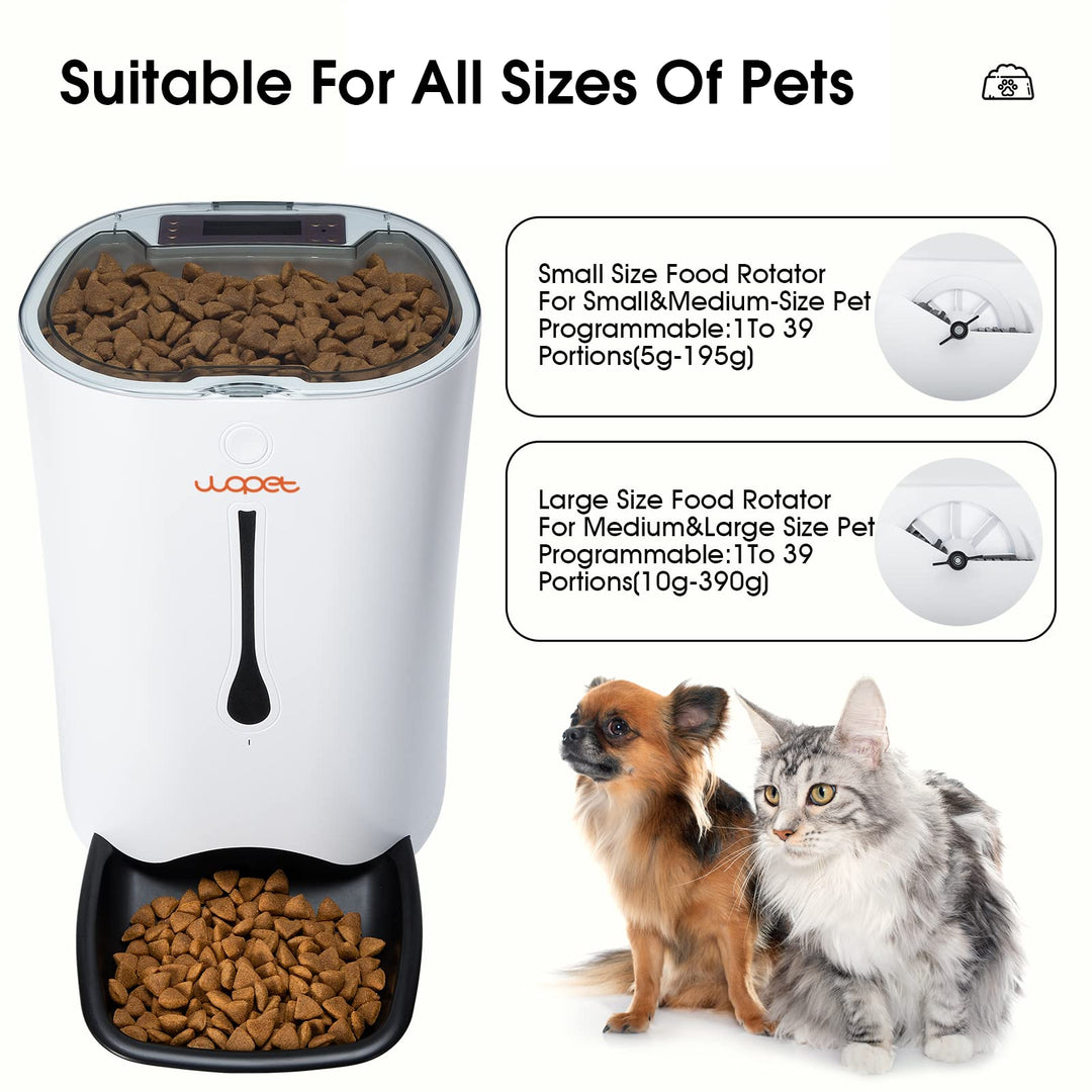 Automatic Pet Feeder Food Dispenser for Cats and Dogs–Features: Distribution Alarms,Portion Control,Voice Recorder, & Programmable Timer for up to 4 Meals per Day