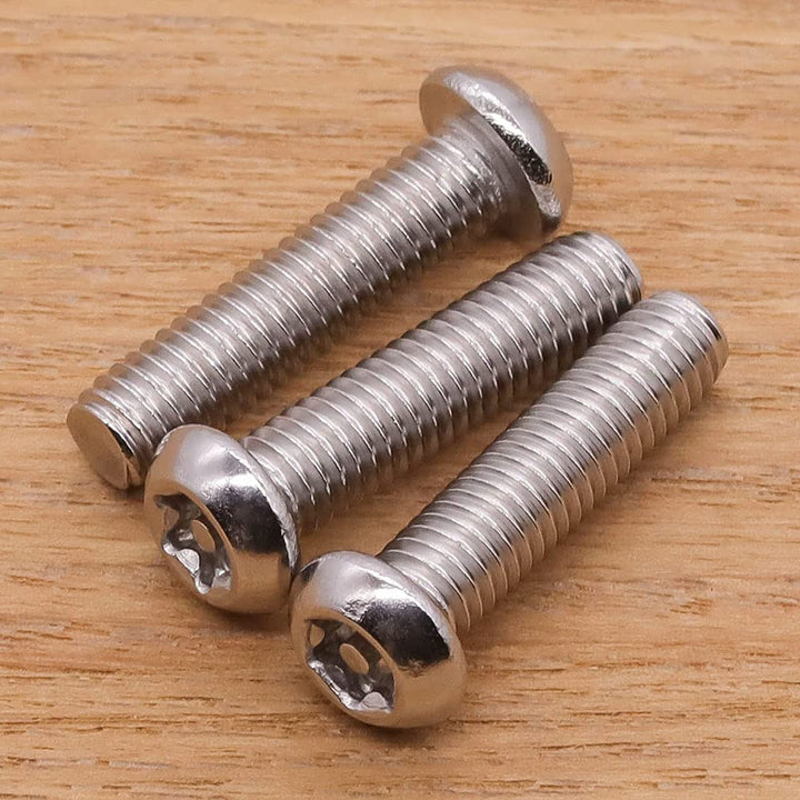M4-0.7 x 8mm 100 PCS Button Head Torx Security Machine Screws Bolts 304 Stainless Steel 18-8 Tamper Resistant Screws with a Torx Driver Bit, Full Thread, Bright Finish