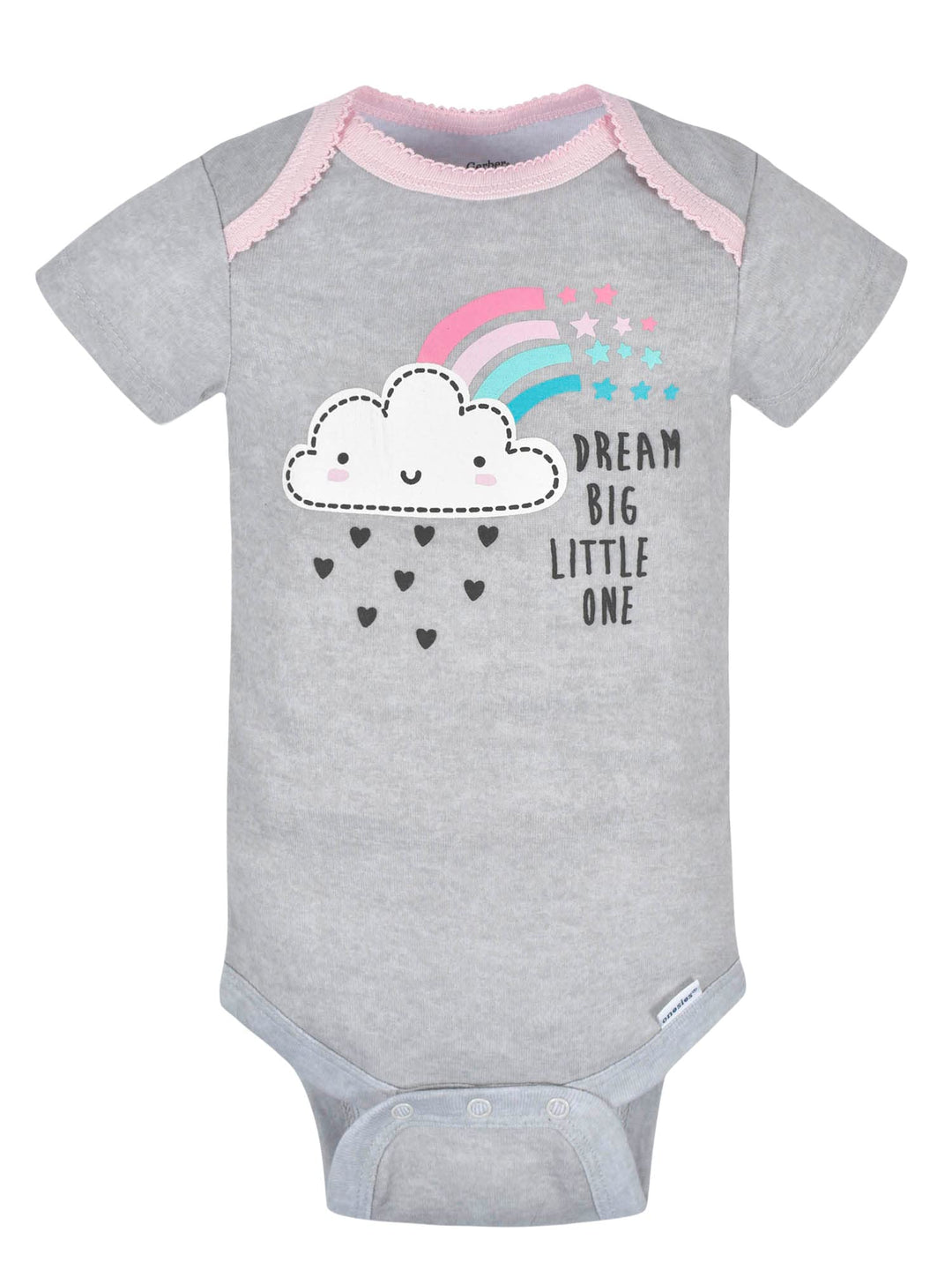 Baby 8-Pack Short Sleeve Onesies Bodysuits, Clouds, 0-3 Months