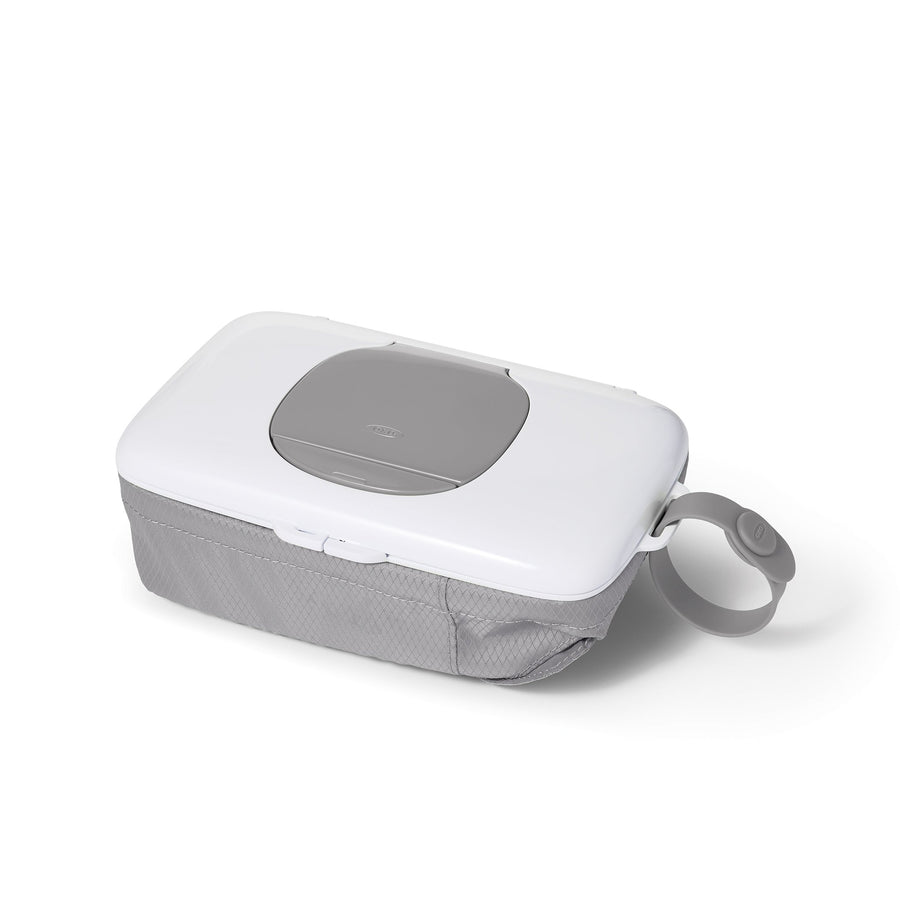Tot On-The-Go Wipes Dispenser with Diaper Pouch, Gray