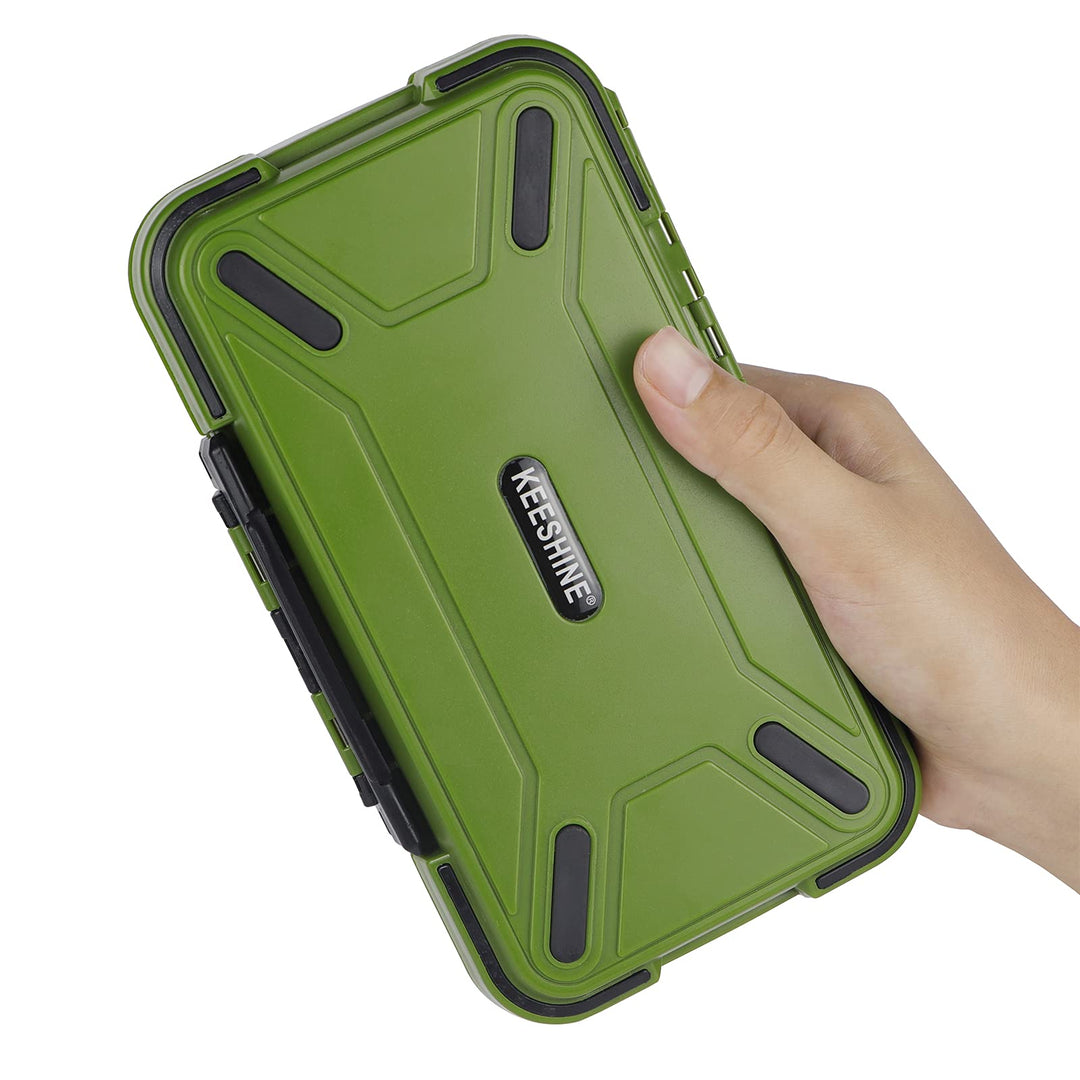 Fishing Tackle Box, Floating Storage Box, Double-Sided Fishing Lure Box with Adjustable Dividers Jewelry Organizer Making Kit Storage Container for Lure Hook Beads Earring Tool(Green)