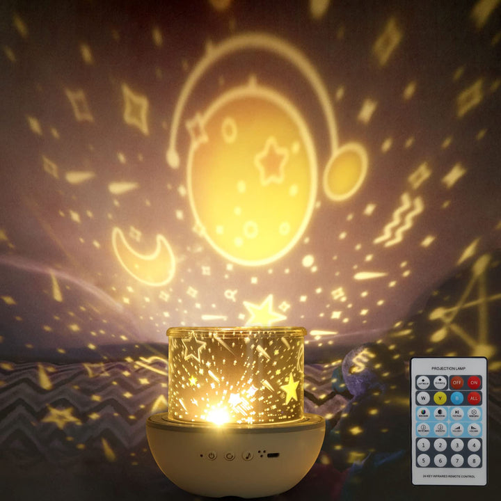 Night Light for Kids Battery Powered, LED Star Projector Light for Baby with 360° Rotation for Christmas, Halloween, Birthday, Living Room Decoration, Children Gifts (with Remote)