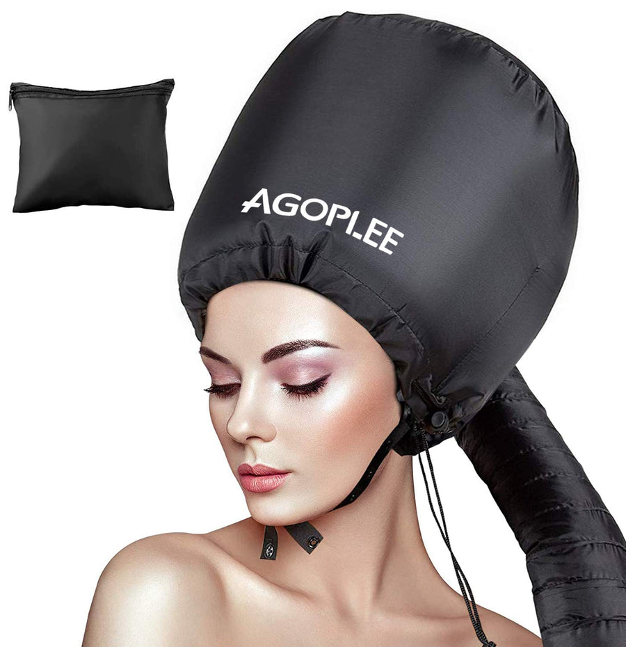 Soft Bonnet Hood Hairdryer Attachment, Adjustable Hooded Bonnet for Hand Held Hair Dryer - Including Headband to Reduce Heat Around Ear and Neck - Drying Styling Curling Deep Conditioning