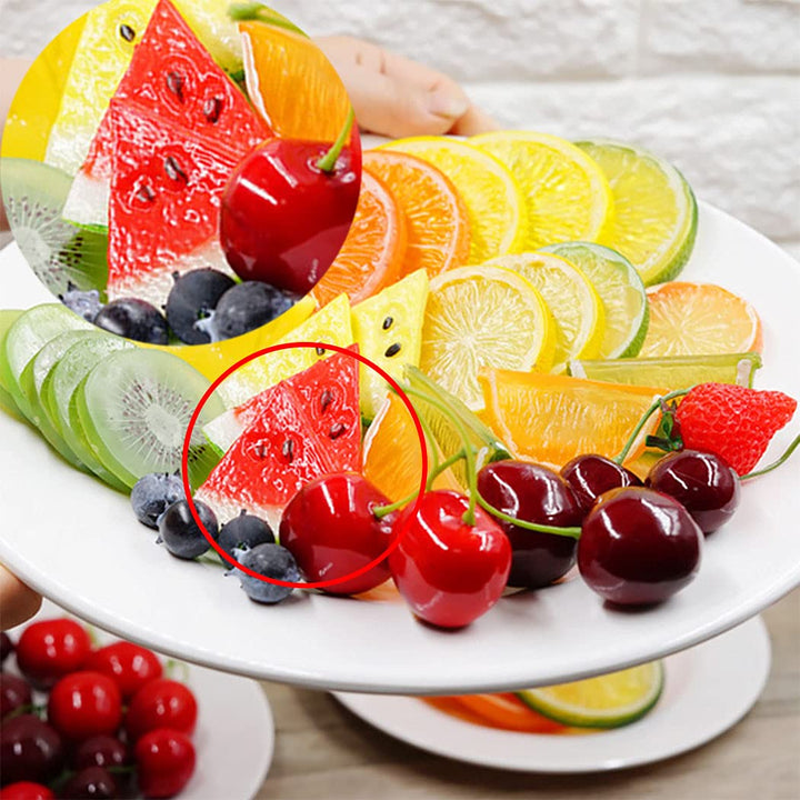 8pcs Simulation Fruit Watermelon Slices Artificial Fruit Realistic Model Decorative Fruits for Wedding Holiday Decoration Photography Props