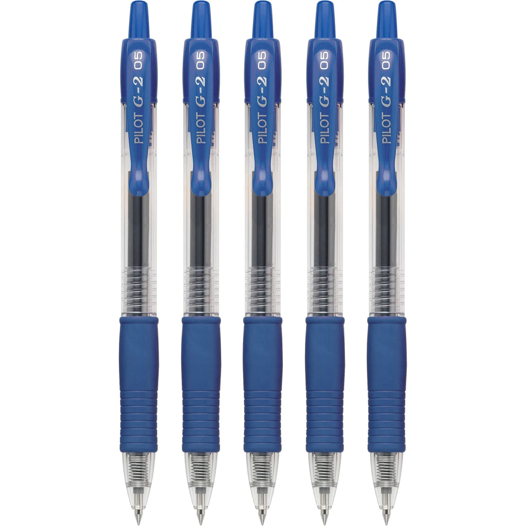, G2 Premium Gel Roller Pens, Extra Fine Point 0.5 mm, Pack of 5, Blue
