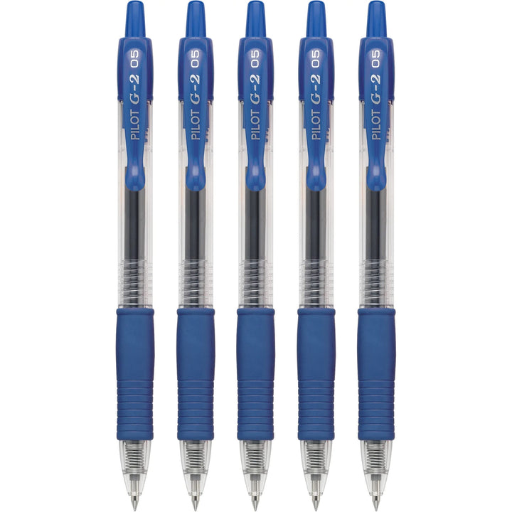 , G2 Premium Gel Roller Pens, Extra Fine Point 0.5 mm, Pack of 5, Blue