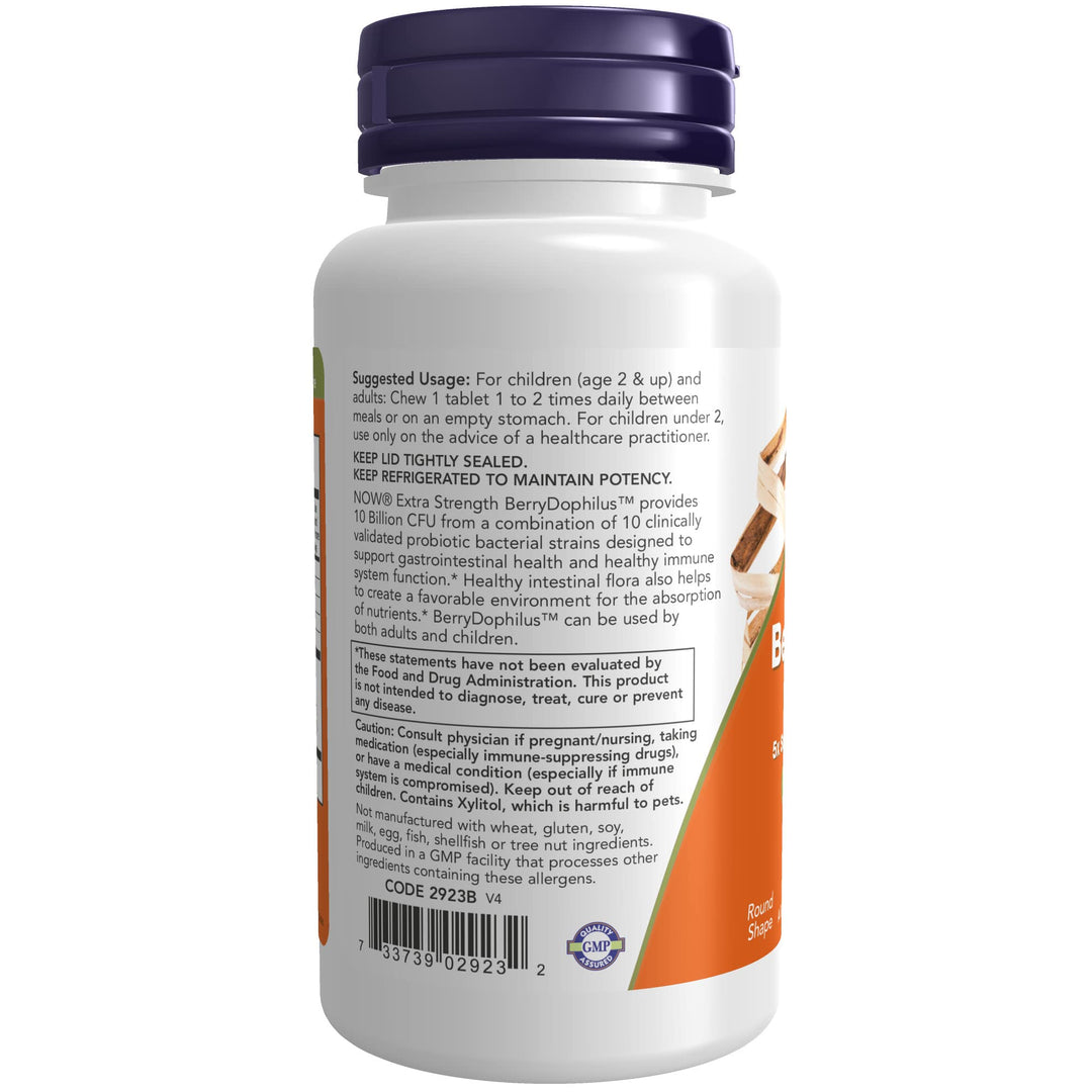 Supplements, BerryDophilus™, Developed for Adults & Children with 10 Probiotic Strains, Extra Strength,Strain Verified, 50 Chewables