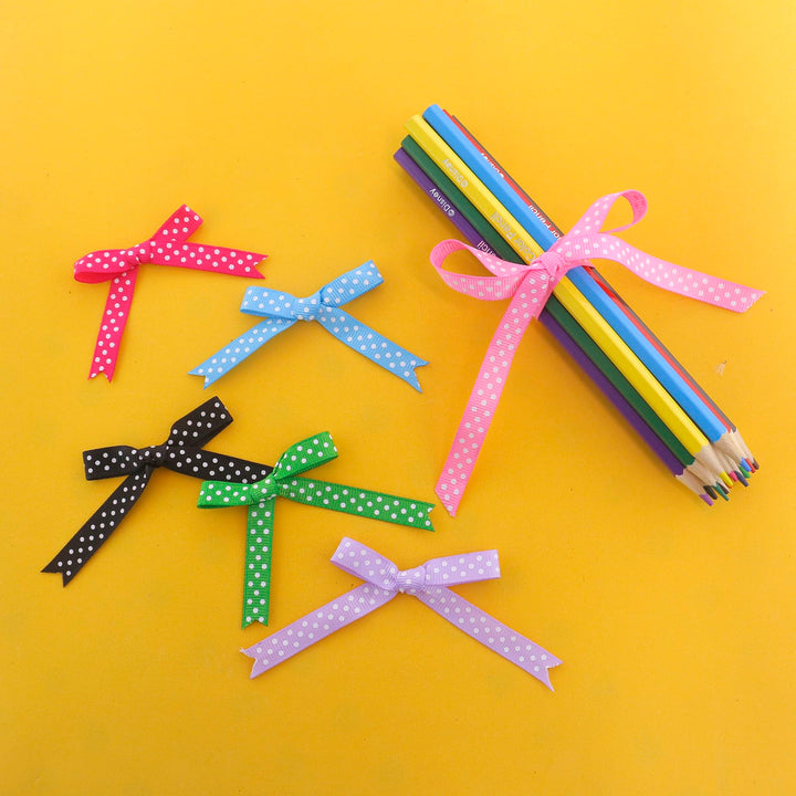 Grosgrain Ribbons for Crafts Gifts Wrapping 3/8 Boutique Polka Dot Fabric Ribbon 40yd (20 x 2yd)