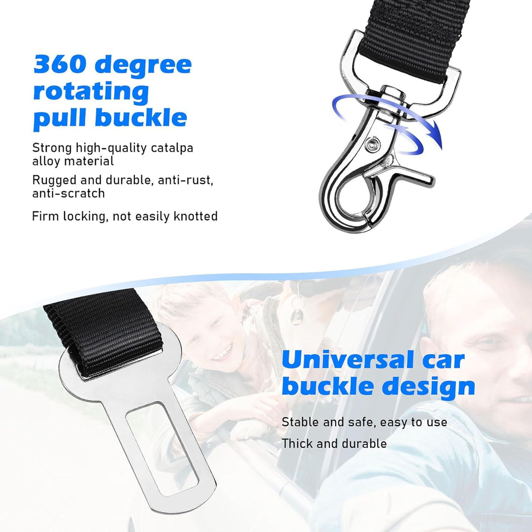 Dog Seat Belt Harness, 2 Packs Pet Dog Seat Belt Leash Adjustable Dog Cat Safety Leads Harness, Vehicle Car Seatbelt Harness for Pets with Elastic Nylon Bungee Buffer for Shock Attenuation
