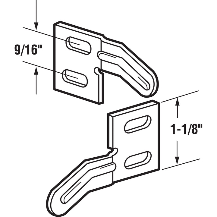 Prime-Line MP6538 Bi-Fold Door Surface Aligner, 1-1/8 Height, Stamped Steel Construction (4 Pack)