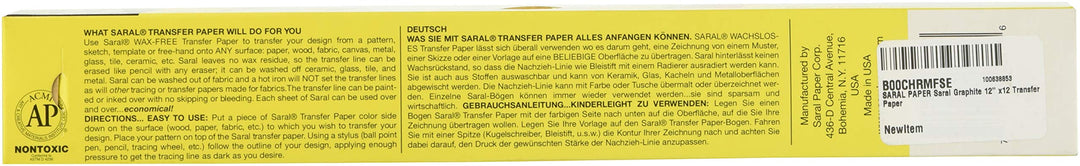 SARAL PAPER SARAL Graphite 12 x12' Graphite Transfer Paper